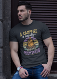 Campfire rednect night club; 100% cotton Tee Removable tag for comfort