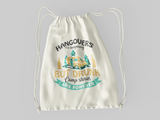 Camp stories are forever; 100% Cotton sheeting Dyed-to match draw cord closure