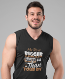 Mine bigger than yours; 100% cotton Seamless double-needle ⅞” neck Double -needle armholes and hem