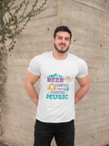 Beer Camping Country Music; 100% cotton Tee Removable tag for comfort