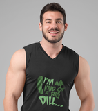 Big dill; 100% cotton Seamless double-needle ⅞” neck Double -needle armholes and hem
