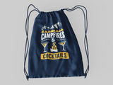 Campfires & Cocktails; 100% Cotton sheeting Dyed-to match draw cord closure