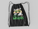 Campers do it in woods; 100% Cotton sheeting Dyed-to match draw cord closure