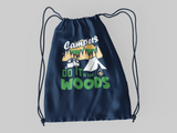 Campers do it in woods; 100% Cotton sheeting Dyed-to match draw cord closure