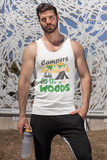 Campers do it in woods; Soft 100% cotton tank top. Removable tag for comfort