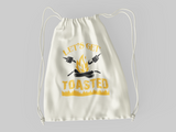Get Toasted; 100% Cotton sheeting Dyed-to match draw cord closure