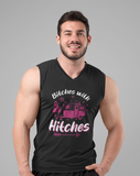 Bitches with Hitches; 100% cotton Seamless double-needle ⅞” neck Double -needle armholes and hem
