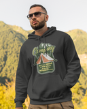 Camping spending small fortune; Full-zip hoodie sweatshirt