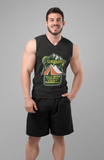 Camping spending small fortune; 100% cotton Seamless double-needle ⅞” neck Double -needle armholes and hem