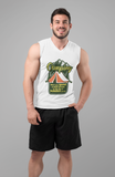 Camping spending small fortune; 100% cotton Seamless double-needle ⅞” neck Double -needle armholes and hem