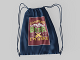 Camping and Beer; 100% Cotton sheeting Dyed-to match draw cord closure
