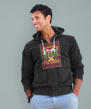 Camping and Beer; Full-zip hoodie sweatshirt