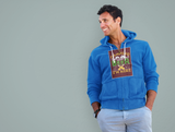 Camping and Beer; Full-zip hoodie sweatshirt