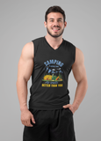Camping air smells better; 100% cotton Seamless double-needle ⅞” neck Double -needle armholes and hem