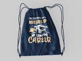 Job messes up camping; 100% Cotton sheeting Dyed-to match drawcord closure