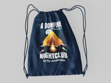 Bonfire is a nightclub; 100% Cotton sheeting Dyed-to match draw cord closure