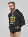Campfire in old house; Full-zip hoodie sweatshirt