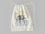 Camp to escape own species; 100% Cotton sheeting Dyed-to match draw cord closure