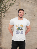 Camp to escape own species; 100% cotton Tee Removable tag for comfort