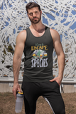 Camp to escape own species; Soft 100% cotton tank top. Removable tag for comfort