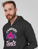Campers do it in tents; Full-zip hoodie sweatshirt