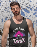 Campers do it in tents; Soft 100% cotton tank top. Removable tag for comfort