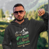 Camp Hair; Don't care; Pull-over hoodie sweatshirt