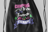 Camping favorite therapy; 100% Cotton sheeting Dyed-to match draw cord closure