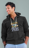 Camp to escape own species; Full-zip hoodie sweatshirt