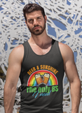 Beer & Sunshine; 100% cotton tank top. Removable tag for comfort