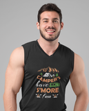 Campers have S'More fun; 100% cotton Seamless double-needle ⅞” neck Double -needle armholes and hem