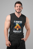 Bonfire is a nightclub; 100% cotton Seamless double-needle ⅞” neck Double -needle armholes and hem