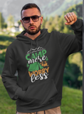 Camp more worry less; Pull-over hoodie sweatshirt