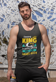 Camping King; Soft 100% cotton tank top. Removable tag for comfort