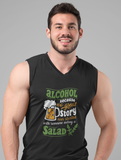 Alcohol. No story ever started ; 100% cotton Seamless double-needle ⅞” neck Double -needle armholes and hem