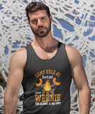 Camp Rule #1. Weenie; 100% cotton tank top. Removable tag for comfort
