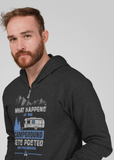 What happens posted on Facebook; Full-zip hoodie sweatshirt