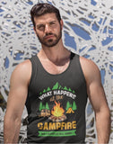 What happens at campfire; 100% cotton tank top. Removable tag for comfort