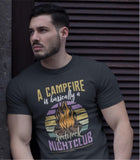 Campfire rednect night club; 100% cotton Tee Removable tag for comfort